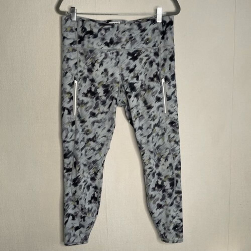 Athleta Gray Lyra Garden Reflective Rainier Printed Leggings Women XL Vietnam